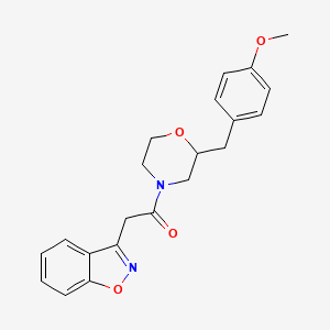 molecular formula C21H22N2O4 B5459866 3-{2-[2-(4-methoxybenzyl)-4-morpholinyl]-2-oxoethyl}-1,2-benzisoxazole 