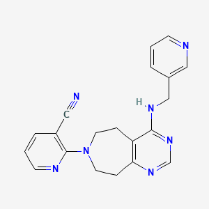 molecular formula C20H19N7 B5459874 2-{4-[(pyridin-3-ylmethyl)amino]-5,6,8,9-tetrahydro-7H-pyrimido[4,5-d]azepin-7-yl}nicotinonitrile 