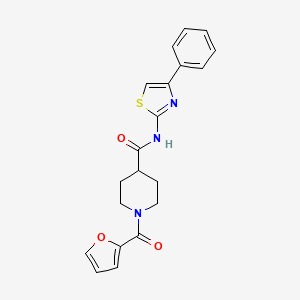 molecular formula C20H19N3O3S B5459876 1-(2-furoyl)-N-(4-phenyl-1,3-thiazol-2-yl)piperidine-4-carboxamide 