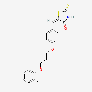 molecular formula C21H21NO3S2 B5459883 5-{4-[3-(2,6-dimethylphenoxy)propoxy]benzylidene}-2-thioxo-1,3-thiazolidin-4-one 