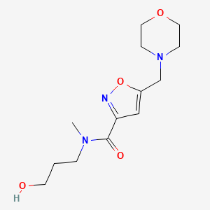 molecular formula C13H21N3O4 B5459901 N-(3-hydroxypropyl)-N-methyl-5-(morpholin-4-ylmethyl)isoxazole-3-carboxamide 