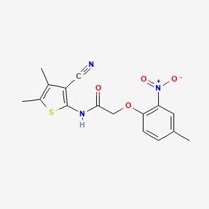 N-(3-cyano-4,5-dimethyl-2-thienyl)-2-(4-methyl-2-nitrophenoxy)acetamide