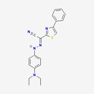 molecular formula C21H21N5S B5459943 {[4-(diethylamino)phenyl]hydrazono}(4-phenyl-1,3-thiazol-2-yl)acetonitrile 