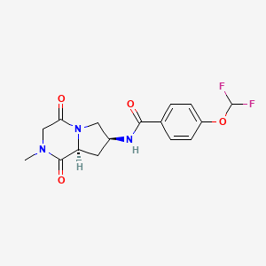 molecular formula C16H17F2N3O4 B5459951 4-(difluoromethoxy)-N-[(7S,8aS)-2-methyl-1,4-dioxooctahydropyrrolo[1,2-a]pyrazin-7-yl]benzamide 