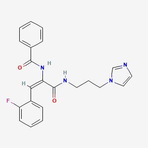 N-[2-(2-fluorophenyl)-1-({[3-(1H-imidazol-1-yl)propyl]amino}carbonyl)vinyl]benzamide