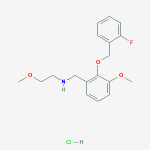 molecular formula C18H23ClFNO3 B5460008 N-{2-[(2-fluorobenzyl)oxy]-3-methoxybenzyl}-2-methoxyethanamine hydrochloride 