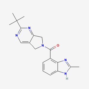 molecular formula C19H21N5O B5460027 2-tert-butyl-6-[(2-methyl-1H-benzimidazol-4-yl)carbonyl]-6,7-dihydro-5H-pyrrolo[3,4-d]pyrimidine 