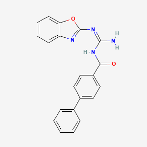 molecular formula C21H16N4O2 B5460044 N-[amino(1,3-benzoxazol-2-ylamino)methylene]-4-biphenylcarboxamide 