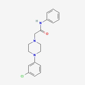 2-[4-(3-chlorophenyl)-1-piperazinyl]-N-phenylacetamide