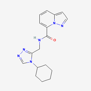 molecular formula C17H20N6O B5460102 N-[(4-cyclohexyl-4H-1,2,4-triazol-3-yl)methyl]pyrazolo[1,5-a]pyridine-7-carboxamide 
