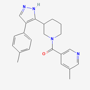 molecular formula C22H24N4O B5460107 3-methyl-5-({3-[4-(4-methylphenyl)-1H-pyrazol-5-yl]piperidin-1-yl}carbonyl)pyridine 