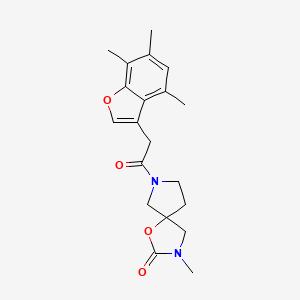 molecular formula C20H24N2O4 B5460132 3-methyl-7-[(4,6,7-trimethyl-1-benzofuran-3-yl)acetyl]-1-oxa-3,7-diazaspiro[4.4]nonan-2-one 