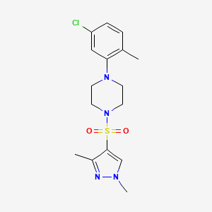 molecular formula C16H21ClN4O2S B5460176 1-(5-chloro-2-methylphenyl)-4-[(1,3-dimethyl-1H-pyrazol-4-yl)sulfonyl]piperazine 