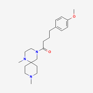 molecular formula C21H33N3O2 B5460202 4-[4-(4-methoxyphenyl)butanoyl]-1,9-dimethyl-1,4,9-triazaspiro[5.5]undecane 