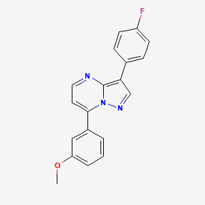 molecular formula C19H14FN3O B5460205 3-(4-fluorophenyl)-7-(3-methoxyphenyl)pyrazolo[1,5-a]pyrimidine 