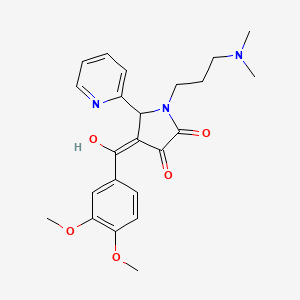 molecular formula C23H27N3O5 B5460215 4-(3,4-dimethoxybenzoyl)-1-[3-(dimethylamino)propyl]-3-hydroxy-5-(2-pyridinyl)-1,5-dihydro-2H-pyrrol-2-one 