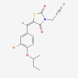 molecular formula C17H16BrNO3S B5460218 5-(3-bromo-4-sec-butoxybenzylidene)-3-(2-propyn-1-yl)-1,3-thiazolidine-2,4-dione 