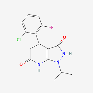 molecular formula C15H15ClFN3O2 B5460223 4-(2-chloro-6-fluorophenyl)-1-isopropyl-4,7-dihydro-1H-pyrazolo[3,4-b]pyridine-3,6(2H,5H)-dione 