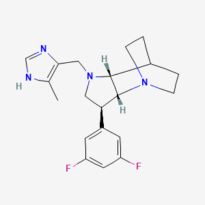 molecular formula C20H24F2N4 B5460229 (2R*,3S*,6R*)-3-(3,5-difluorophenyl)-5-[(4-methyl-1H-imidazol-5-yl)methyl]-1,5-diazatricyclo[5.2.2.0~2,6~]undecane 