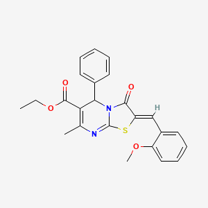 ethyl 2-(2-methoxybenzylidene)-7-methyl-3-oxo-5-phenyl-2,3-dihydro-5H-[1,3]thiazolo[3,2-a]pyrimidine-6-carboxylate