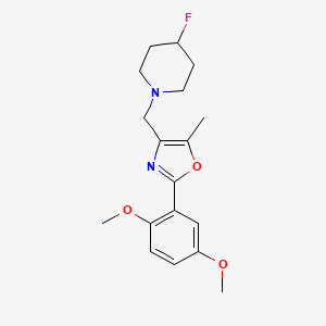 molecular formula C18H23FN2O3 B5460240 1-{[2-(2,5-dimethoxyphenyl)-5-methyl-1,3-oxazol-4-yl]methyl}-4-fluoropiperidine 