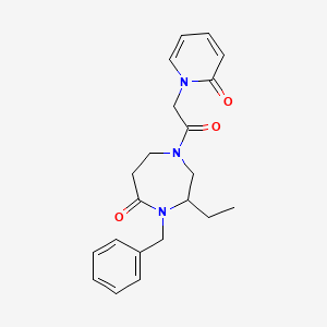 molecular formula C21H25N3O3 B5460246 4-benzyl-3-ethyl-1-[(2-oxo-1(2H)-pyridinyl)acetyl]-1,4-diazepan-5-one 