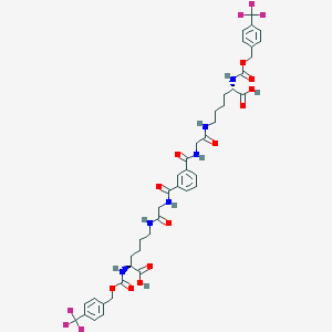 (2S)-6-[[2-[[3-[[2-[[(5S)-5-carboxy-5-[[4-(trifluoromethyl)phenyl]methoxycarbonylamino]pentyl]amino]-2-oxoethyl]carbamoyl]benzoyl]amino]acetyl]amino]-2-[[4-(trifluoromethyl)phenyl]methoxycarbonylamino]hexanoic acid