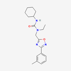 molecular formula C19H26N4O2 B5460277 N'-cyclohexyl-N-ethyl-N-{[3-(3-methylphenyl)-1,2,4-oxadiazol-5-yl]methyl}urea 