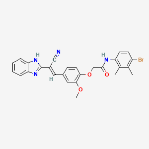 molecular formula C27H23BrN4O3 B5460298 2-{4-[2-(1H-benzimidazol-2-yl)-2-cyanovinyl]-2-methoxyphenoxy}-N-(4-bromo-2,3-dimethylphenyl)acetamide 