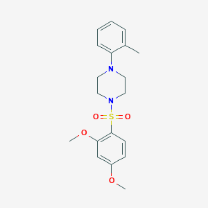 molecular formula C19H24N2O4S B5460304 1-[(2,4-dimethoxyphenyl)sulfonyl]-4-(2-methylphenyl)piperazine 