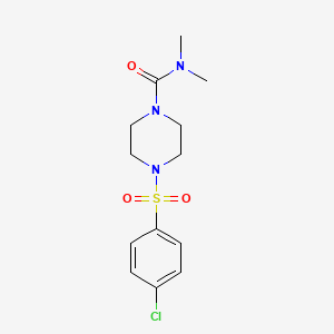 molecular formula C13H18ClN3O3S B5460310 4-[(4-chlorophenyl)sulfonyl]-N,N-dimethyl-1-piperazinecarboxamide 