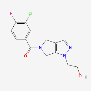 2-[5-(3-chloro-4-fluorobenzoyl)-5,6-dihydropyrrolo[3,4-c]pyrazol-1(4H)-yl]ethanol
