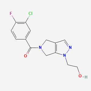 molecular formula C14H13ClFN3O2 B5460330 2-[5-(3-chloro-4-fluorobenzoyl)-5,6-dihydropyrrolo[3,4-c]pyrazol-1(4H)-yl]ethanol 