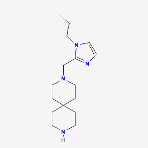 molecular formula C16H28N4 B5460345 3-[(1-propyl-1H-imidazol-2-yl)methyl]-3,9-diazaspiro[5.5]undecane 