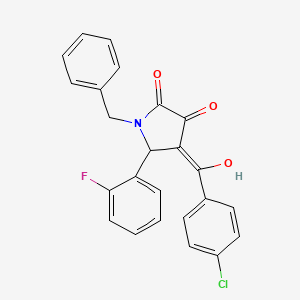 molecular formula C24H17ClFNO3 B5460352 1-benzyl-4-(4-chlorobenzoyl)-5-(2-fluorophenyl)-3-hydroxy-1,5-dihydro-2H-pyrrol-2-one 