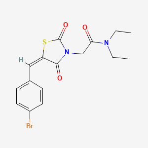 molecular formula C16H17BrN2O3S B5460357 2-[5-(4-bromobenzylidene)-2,4-dioxo-1,3-thiazolidin-3-yl]-N,N-diethylacetamide 