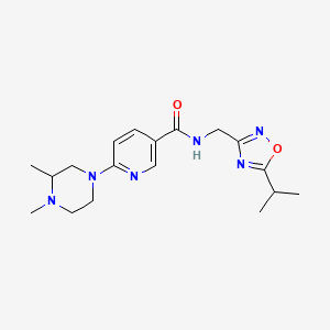 6-(3,4-dimethylpiperazin-1-yl)-N-[(5-isopropyl-1,2,4-oxadiazol-3-yl)methyl]nicotinamide