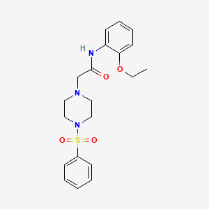 molecular formula C20H25N3O4S B5460374 N-(2-ethoxyphenyl)-2-[4-(phenylsulfonyl)-1-piperazinyl]acetamide 
