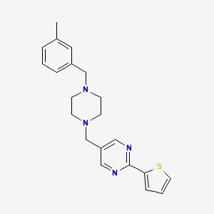 molecular formula C21H24N4S B5460383 5-{[4-(3-methylbenzyl)-1-piperazinyl]methyl}-2-(2-thienyl)pyrimidine 