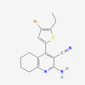 molecular formula C16H16BrN3S B5460400 2-amino-4-(4-bromo-5-ethyl-2-thienyl)-5,6,7,8-tetrahydro-3-quinolinecarbonitrile CAS No. 5652-92-6