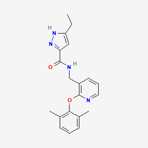 molecular formula C20H22N4O2 B5460433 N-{[2-(2,6-dimethylphenoxy)pyridin-3-yl]methyl}-3-ethyl-1H-pyrazole-5-carboxamide 