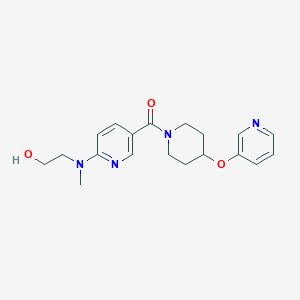 molecular formula C19H24N4O3 B5460461 2-[methyl(5-{[4-(pyridin-3-yloxy)piperidin-1-yl]carbonyl}pyridin-2-yl)amino]ethanol 
