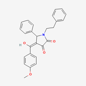 molecular formula C26H23NO4 B5460482 3-hydroxy-4-(4-methoxybenzoyl)-5-phenyl-1-(2-phenylethyl)-1,5-dihydro-2H-pyrrol-2-one 