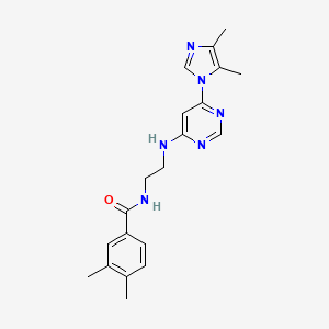 molecular formula C20H24N6O B5460491 N-(2-{[6-(4,5-dimethyl-1H-imidazol-1-yl)-4-pyrimidinyl]amino}ethyl)-3,4-dimethylbenzamide 