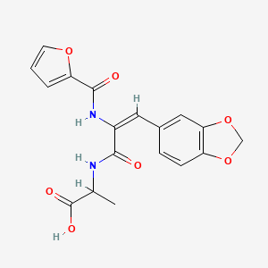 molecular formula C18H16N2O7 B5460516 N-[3-(1,3-benzodioxol-5-yl)-2-(2-furoylamino)acryloyl]alanine 