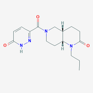 molecular formula C16H22N4O3 B5460547 (4aS*,8aR*)-6-[(6-oxo-1,6-dihydropyridazin-3-yl)carbonyl]-1-propyloctahydro-1,6-naphthyridin-2(1H)-one 