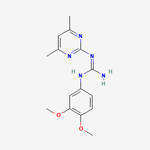 molecular formula C15H19N5O2 B5460580 N-(3,4-dimethoxyphenyl)-N'-(4,6-dimethyl-2-pyrimidinyl)guanidine 