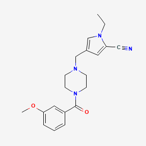 molecular formula C20H24N4O2 B5460583 1-ethyl-4-{[4-(3-methoxybenzoyl)-1-piperazinyl]methyl}-1H-pyrrole-2-carbonitrile 