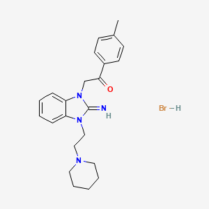 molecular formula C23H29BrN4O B5460588 2-{2-imino-3-[2-(1-piperidinyl)ethyl]-2,3-dihydro-1H-benzimidazol-1-yl}-1-(4-methylphenyl)ethanone hydrobromide 