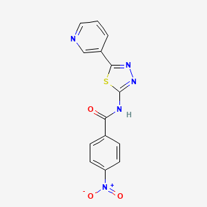 molecular formula C14H9N5O3S B5460614 4-nitro-N-[5-(3-pyridinyl)-1,3,4-thiadiazol-2-yl]benzamide 